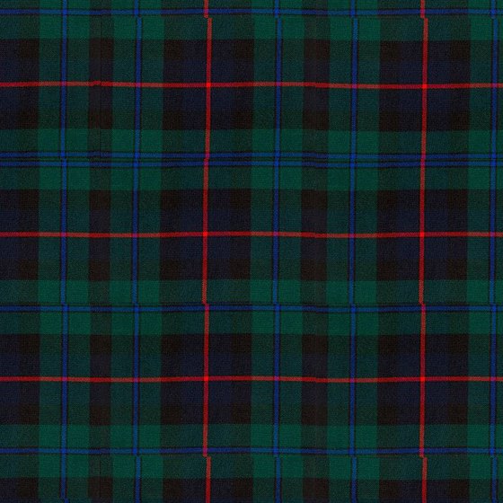 Close-up of the Band's Campbell of Cawdor tartan cloth